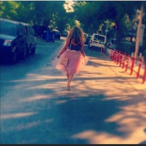 Pink Tulle High Waisted Skirt